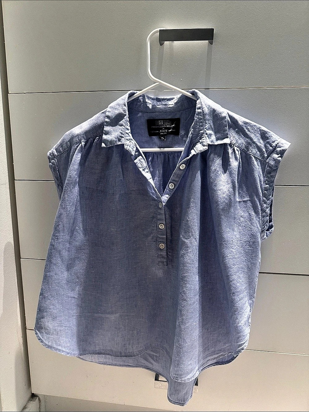 J.Crew Baird McNutt Irish Linen Short-Sleeve Shirt Blue XS